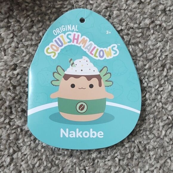 New With Tags Squishmallow 3.5" Nakobe The Axolotl Latte Plush Clip - Picture 6 of 12